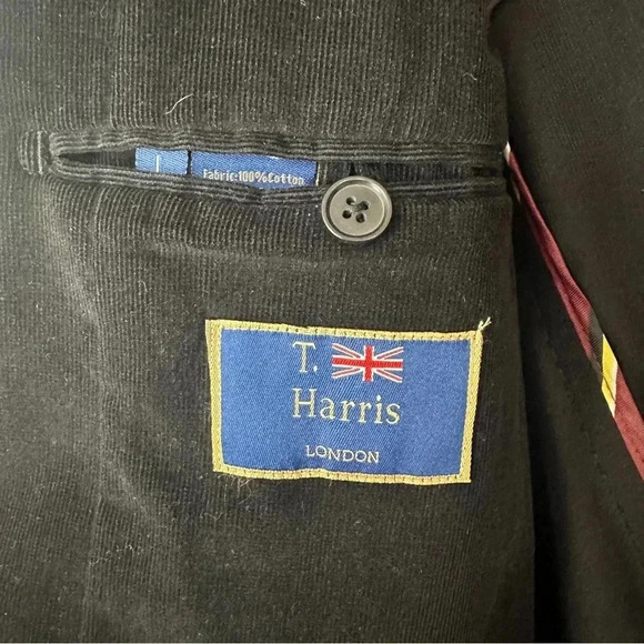 T Harris London Coat Blazer Men's Size Large Black Formal Career Holiday - Picture 7 of 16